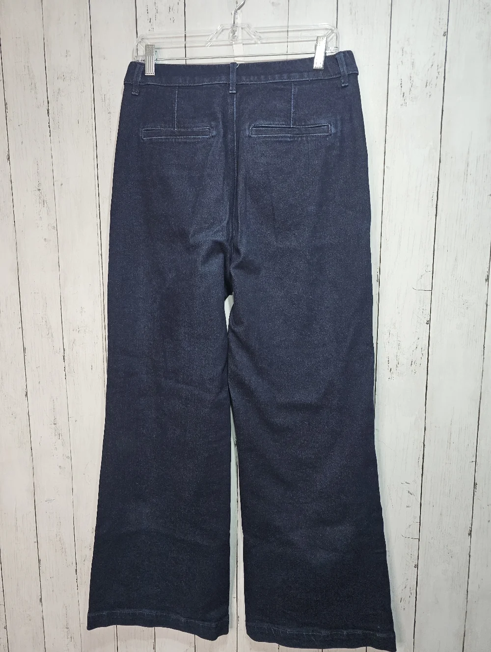 Ann Taylor Women's The Trouser Denim Wide Leg High Rise Jeans Size 8 Dark Wash. - Picture 7 of 8